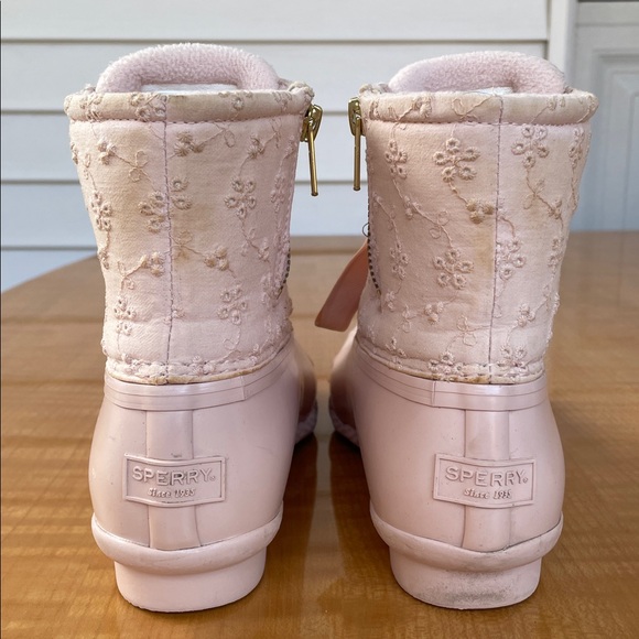 Sperry Saltwater Eyelet Pink Duck Boots Womens Size 6.5 - Picture 4 of 11